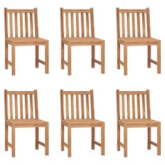 vidaXL Gartenstühle 6 Stk. mit Kissen Massivholz Teak