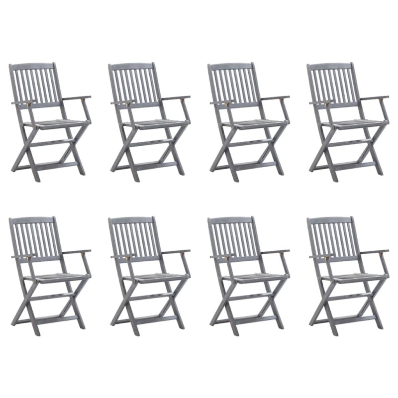 vidaXL Klappbare Gartenstühle 8 Stk. mit Kissen Massivholz Akazie vidaXL Klappbare Gartenstühle 8 Stk. mit Kissen Massivholz Akazie