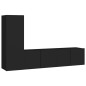 vidaXL 3-tlg. TV-Schrank-Set Schwarz Holzwerkstoff vidaXL 3-tlg. TV-Schrank-Set Schwarz Holzwerkstoff