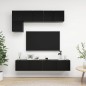 vidaXL 5-tlg. TV-Schrank-Set Schwarz Holzwerkstoff vidaXL 5-tlg. TV-Schrank-Set Schwarz Holzwerkstoff