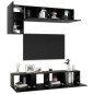 vidaXL 5-tlg. TV-Schrank-Set Schwarz Holzwerkstoff vidaXL 5-tlg. TV-Schrank-Set Schwarz Holzwerkstoff