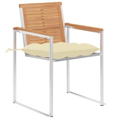vidaXL Gartenstühle 6 Stk. mit Kissen Massivholz Teak