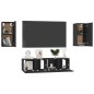 vidaXL 4-tlg. TV-Schrank-Set Schwarz Holzwerkstoff vidaXL 4-tlg. TV-Schrank-Set Schwarz Holzwerkstoff