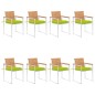 vidaXL Gartenstühle 8 Stk. mit Kissen Massivholz Teak vidaXL Gartenstühle 8 Stk. mit Kissen Massivholz Teak