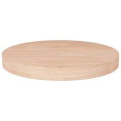 vidaXL Runde Tischplatte Ø30x4 cm Unbehandeltes Massivholz Eiche