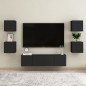 6-tlg. TV-Schrank-Set Schwarz Holzwerkstoff 6-tlg. TV-Schrank-Set Schwarz Holzwerkstoff