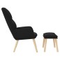 vidaXL Relaxsessel mit Hocker Schwarz Stoff