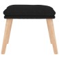 vidaXL Relaxsessel mit Hocker Schwarz Stoff