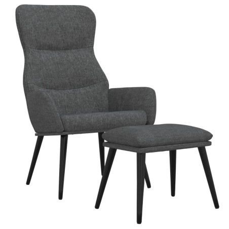 vidaXL Relaxsessel mit Hocker Dunkelgrau Stoff