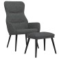 vidaXL Relaxsessel mit Hocker Dunkelgrau Stoff vidaXL Relaxsessel mit Hocker Dunkelgrau Stoff