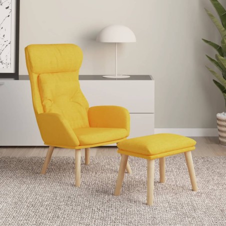 vidaXL Relaxsessel mit Hocker Senfgelb Stoff