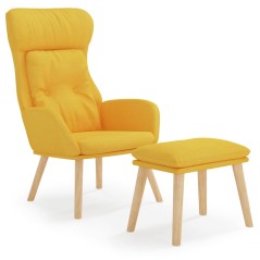 vidaXL Relaxsessel mit Hocker Senfgelb Stoff
