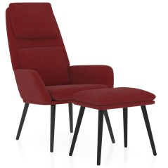 vidaXL Relaxsessel mit Hocker Weinrot Stoff
