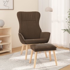 vidaXL Relaxsessel mit Hocker Braun Stoff