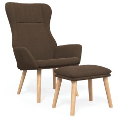 vidaXL Relaxsessel mit Hocker Braun Stoff
