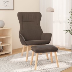 vidaXL Relaxsessel mit Hocker Taupe Stoff