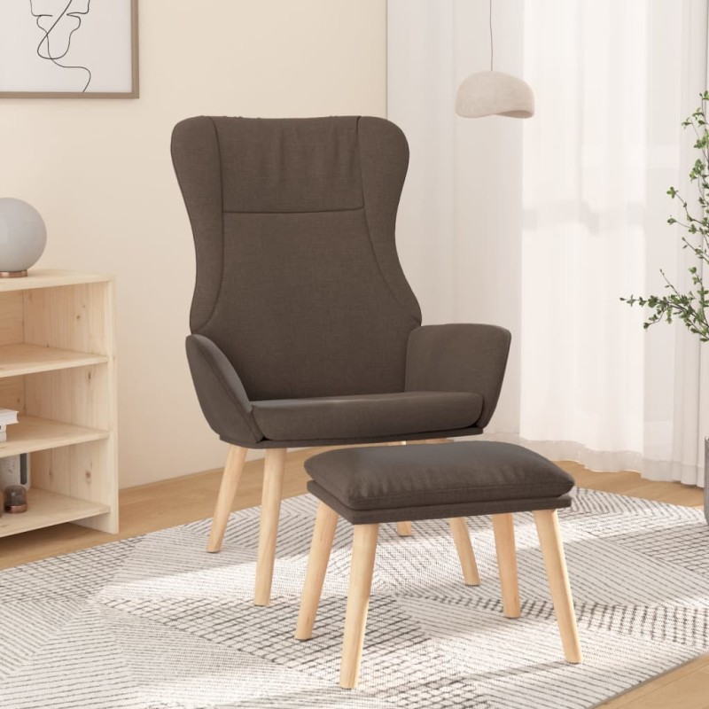 vidaXL Relaxsessel mit Hocker Taupe Stoff vidaXL Relaxsessel mit Hocker Taupe Stoff