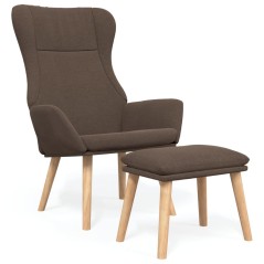 vidaXL Relaxsessel mit Hocker Taupe Stoff