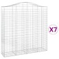 vidaXL Gabionen mit Hochbogen 7 Stk. 200x50x200/220cm Verzinktes Eisen