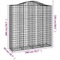 vidaXL Gabionen mit Hochbogen 7 Stk. 200x50x200/220cm Verzinktes Eisen