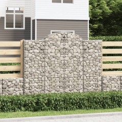 vidaXL Gabionen mit Hochbogen 40Stk. 200x50x160/180cm Verzinktes Eisen