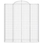 vidaXL Gabionen mit Hochbogen 18Stk. 200x50x220/240cm Verzinktes Eisen