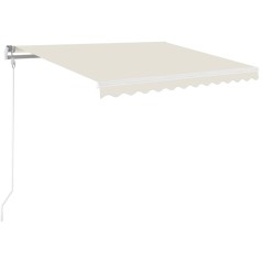 vidaXL Markise Manuell Einziehbar mit LED 350x250 cm Creme