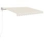 vidaXL Markise Manuell Einziehbar mit LED 350x250 cm Creme