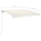 vidaXL Markise Manuell Einziehbar mit LED 350x250 cm Creme