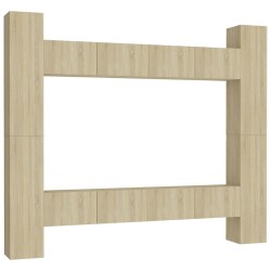 8-tlg. TV-Schrank-Set Sonoma-Eiche Holzwerkstoff