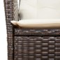 vidaXL Gartensessel mit Kissen 2 Stk. Verstellbar Braun Poly Rattan