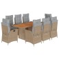 vidaXL 9-tlg. Garten-Essgruppe mit Kissen Beigemischung Poly Rattan vidaXL 9-tlg. Garten-Essgruppe mit Kissen Beigemischung Poly Rattan