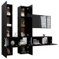 6-tlg. TV-Schrank-Set Schwarz Holzwerkstoff 6-tlg. TV-Schrank-Set Schwarz Holzwerkstoff
