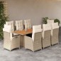 vidaXL 9-tlg. Garten-Essgruppe mit Kissen Beige Poly Rattan vidaXL 9-tlg. Garten-Essgruppe mit Kissen Beige Poly Rattan