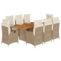 vidaXL 9-tlg. Garten-Essgruppe mit Kissen Beige Poly Rattan vidaXL 9-tlg. Garten-Essgruppe mit Kissen Beige Poly Rattan