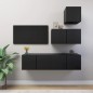 4-tlg. TV-Schrank-Set Schwarz Holzwerkstoff 4-tlg. TV-Schrank-Set Schwarz Holzwerkstoff