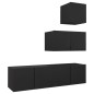 4-tlg. TV-Schrank-Set Schwarz Holzwerkstoff 4-tlg. TV-Schrank-Set Schwarz Holzwerkstoff
