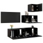 4-tlg. TV-Schrank-Set Schwarz Holzwerkstoff 4-tlg. TV-Schrank-Set Schwarz Holzwerkstoff