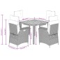 vidaXL 5-tlg. Garten-Essgruppe mit Kissen Grau Poly Rattan vidaXL 5-tlg. Garten-Essgruppe mit Kissen Grau Poly Rattan