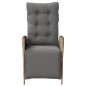 vidaXL Gartensessel mit Fußteil 2 Stk. Verstellbar Poly Rattan