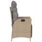 vidaXL Gartensessel mit Fußteil 2 Stk. Verstellbar Poly Rattan