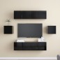 vidaXL 6-tlg. TV-Schrank-Set Schwarz Holzwerkstoff vidaXL 6-tlg. TV-Schrank-Set Schwarz Holzwerkstoff