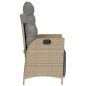 vidaXL Gartensessel mit Fußteil Verstellbar Beigemischung Poly Rattan