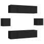 vidaXL 6-tlg. TV-Schrank-Set Schwarz Holzwerkstoff vidaXL 6-tlg. TV-Schrank-Set Schwarz Holzwerkstoff
