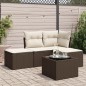 vidaXL 5-tlg. Garten-Sofagarnitur mit Kissen Braun Poly Rattan vidaXL 5-tlg. Garten-Sofagarnitur mit Kissen Braun Poly Rattan