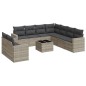 vidaXL 10-tlg. Garten-Sofagarnitur mit Kissen Hellgrau Poly Rattan vidaXL 10-tlg. Garten-Sofagarnitur mit Kissen Hellgrau Poly Rattan
