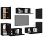 7-tlg. TV-Schrank-Set Schwarz Holzwerkstoff 7-tlg. TV-Schrank-Set Schwarz Holzwerkstoff