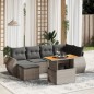 vidaXL 7-tlg. Garten-Sofagarnitur mit Kissen Grau Poly Rattan vidaXL 7-tlg. Garten-Sofagarnitur mit Kissen Grau Poly Rattan