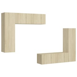 vidaXL 4-tlg. TV-Schrank-Set Sonoma-Eiche Holzwerkstoff