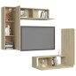 vidaXL 4-tlg. TV-Schrank-Set Sonoma-Eiche Holzwerkstoff vidaXL 4-tlg. TV-Schrank-Set Sonoma-Eiche Holzwerkstoff